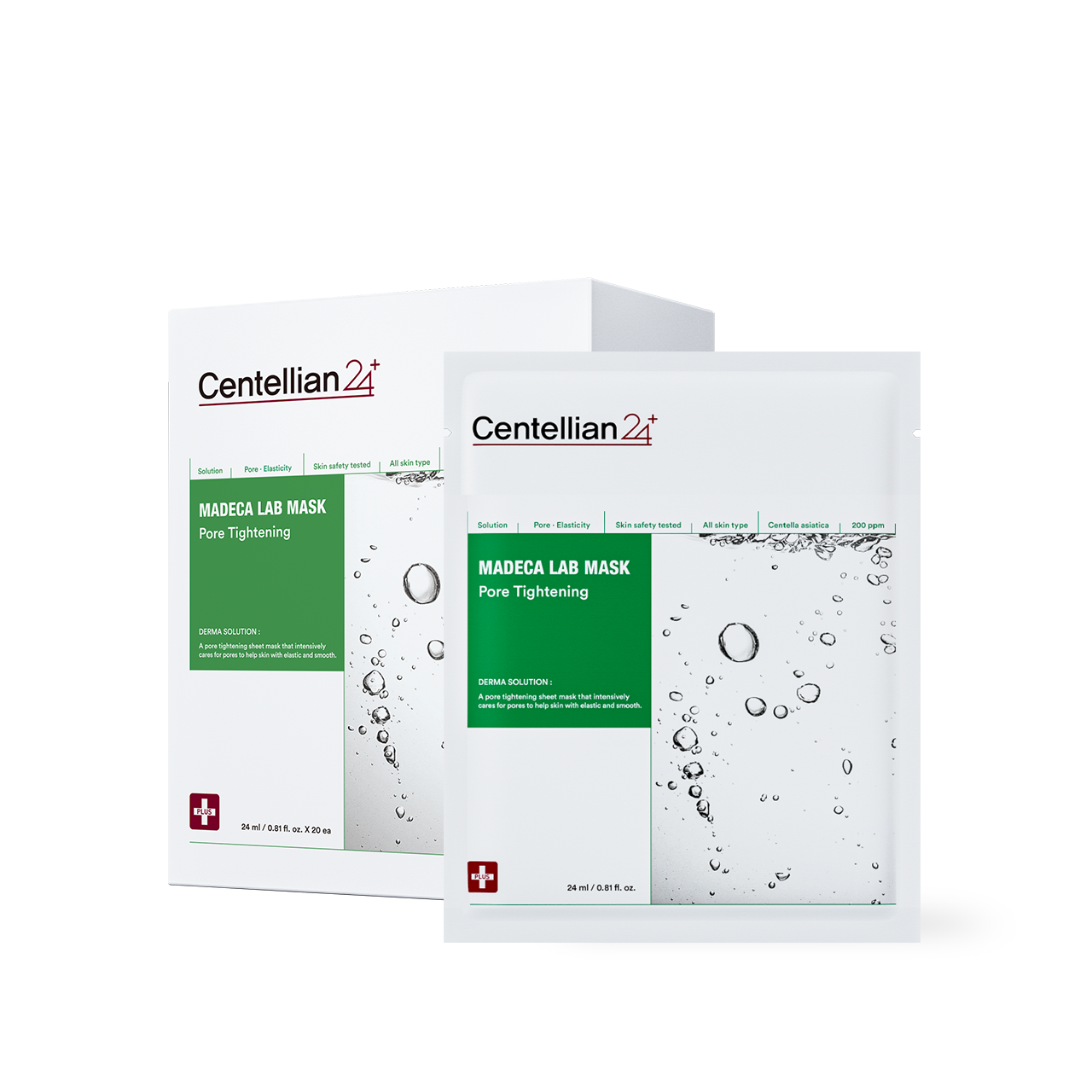 Centellian24 Pore Tightening Mask sheet applied to face