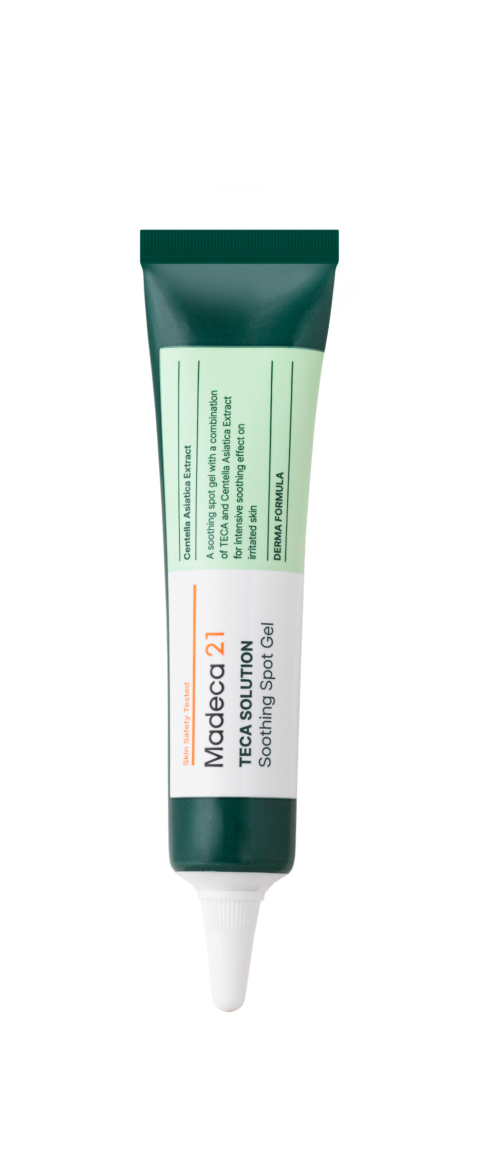 Madeca21 Teca Solution Soothing Spot Gel ingredient label close-up