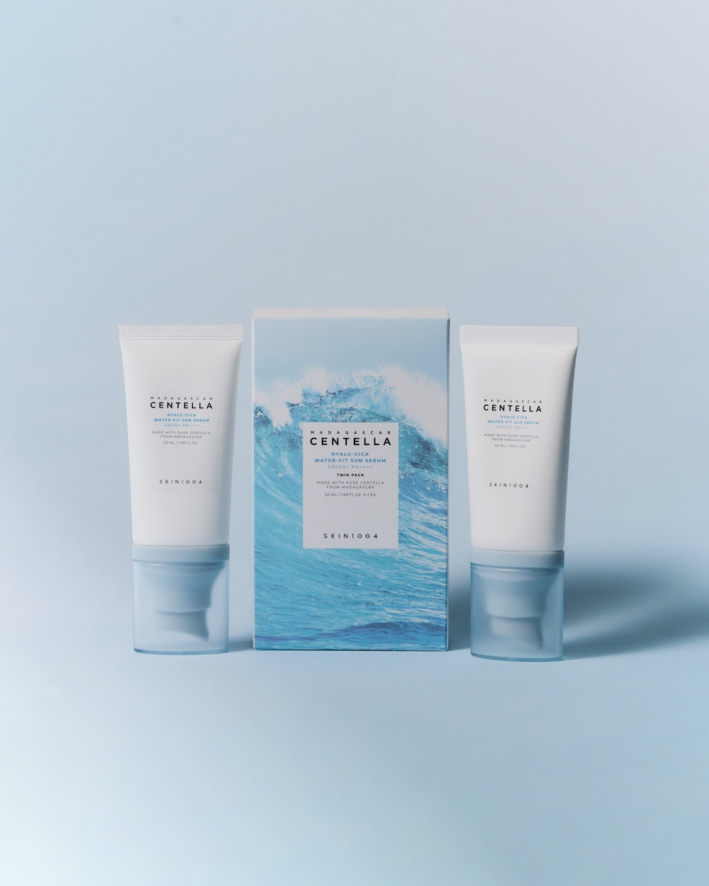 SKIN1004 Madagascar Centella Hyalu-Cica Water-Fit Sun Serum Twin Pack 50ml x 2 Korean sunscreen product image