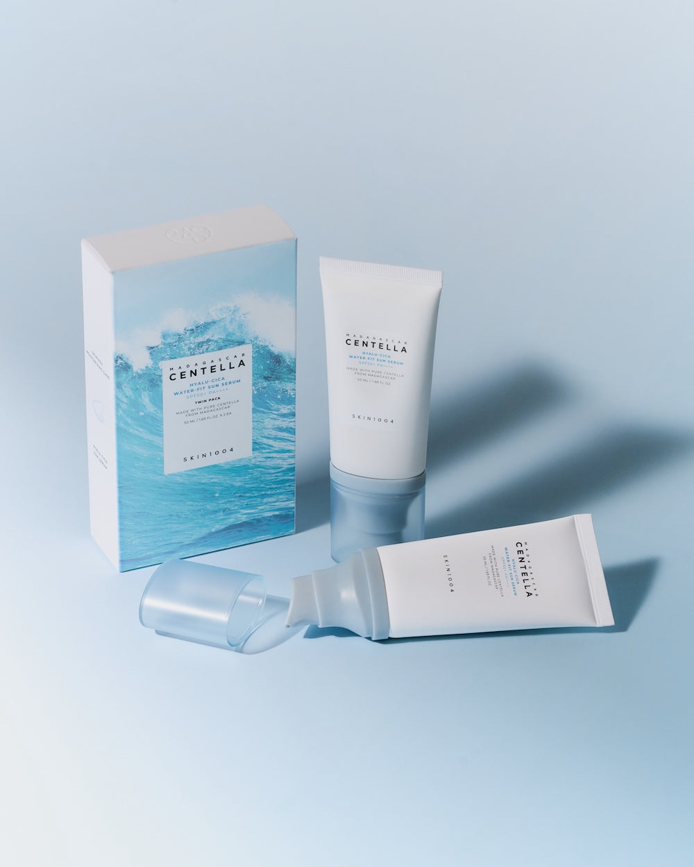 SKIN1004 Madagascar Centella Hyalu-Cica Water-Fit Sun Serum Twin Pack 50ml x 2 Korean sunscreen product image