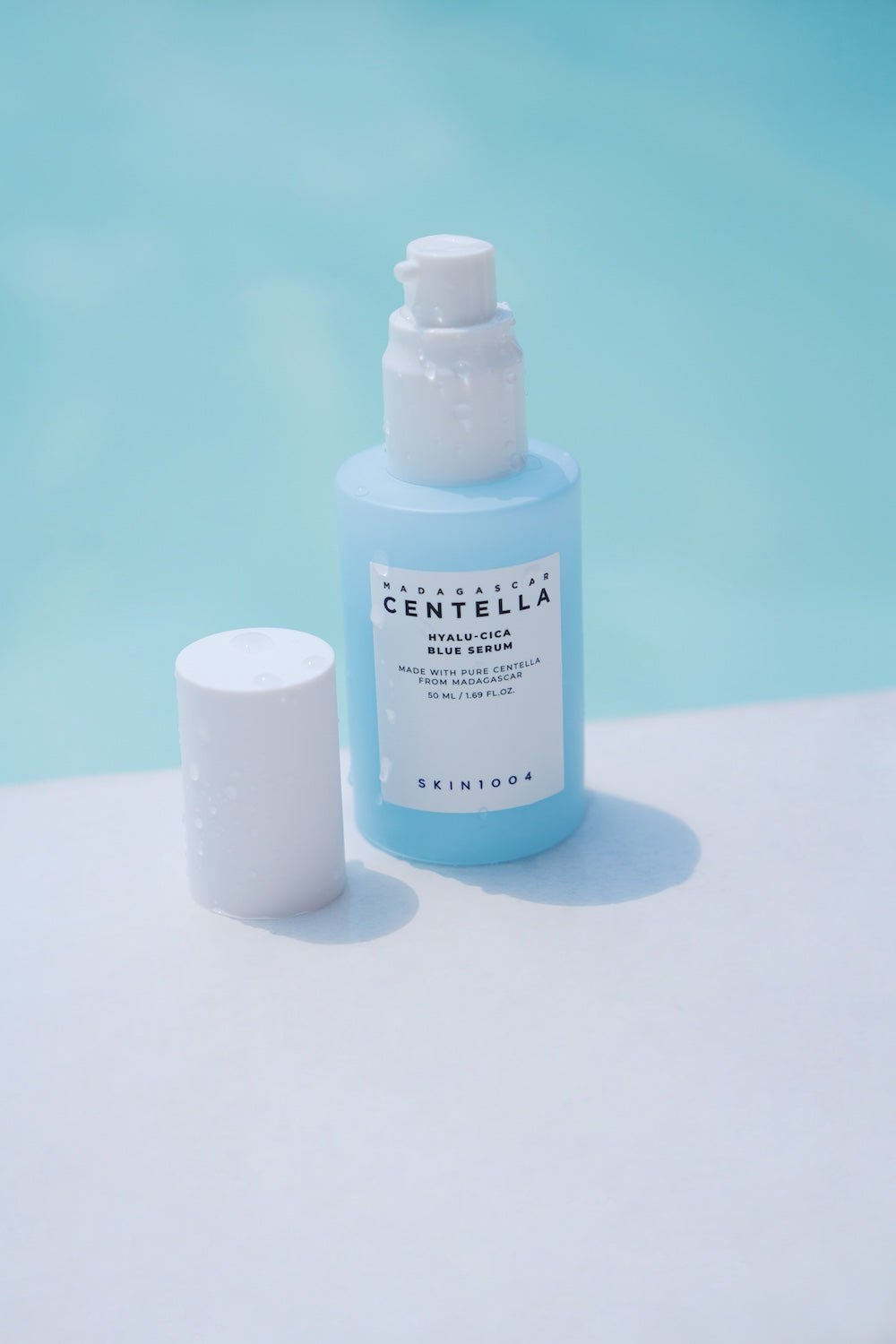Blue serum box side panel with barcode