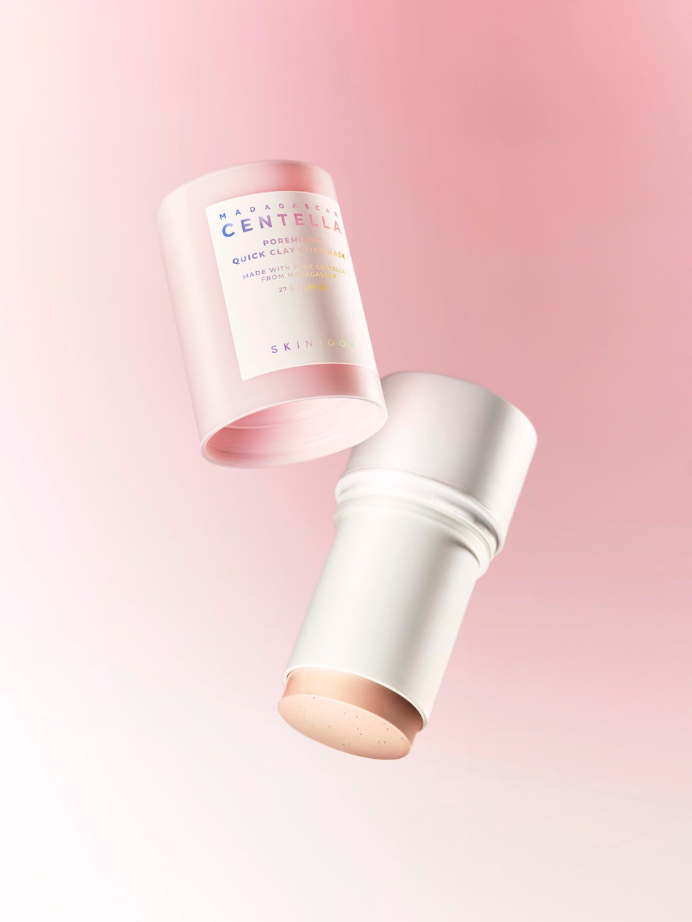 Clay stick applied directly to cheek