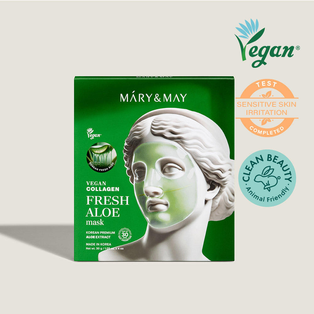 Mary&May Vegan Collagen Fresh Aloe Mask (30g x4) Korean toner product image