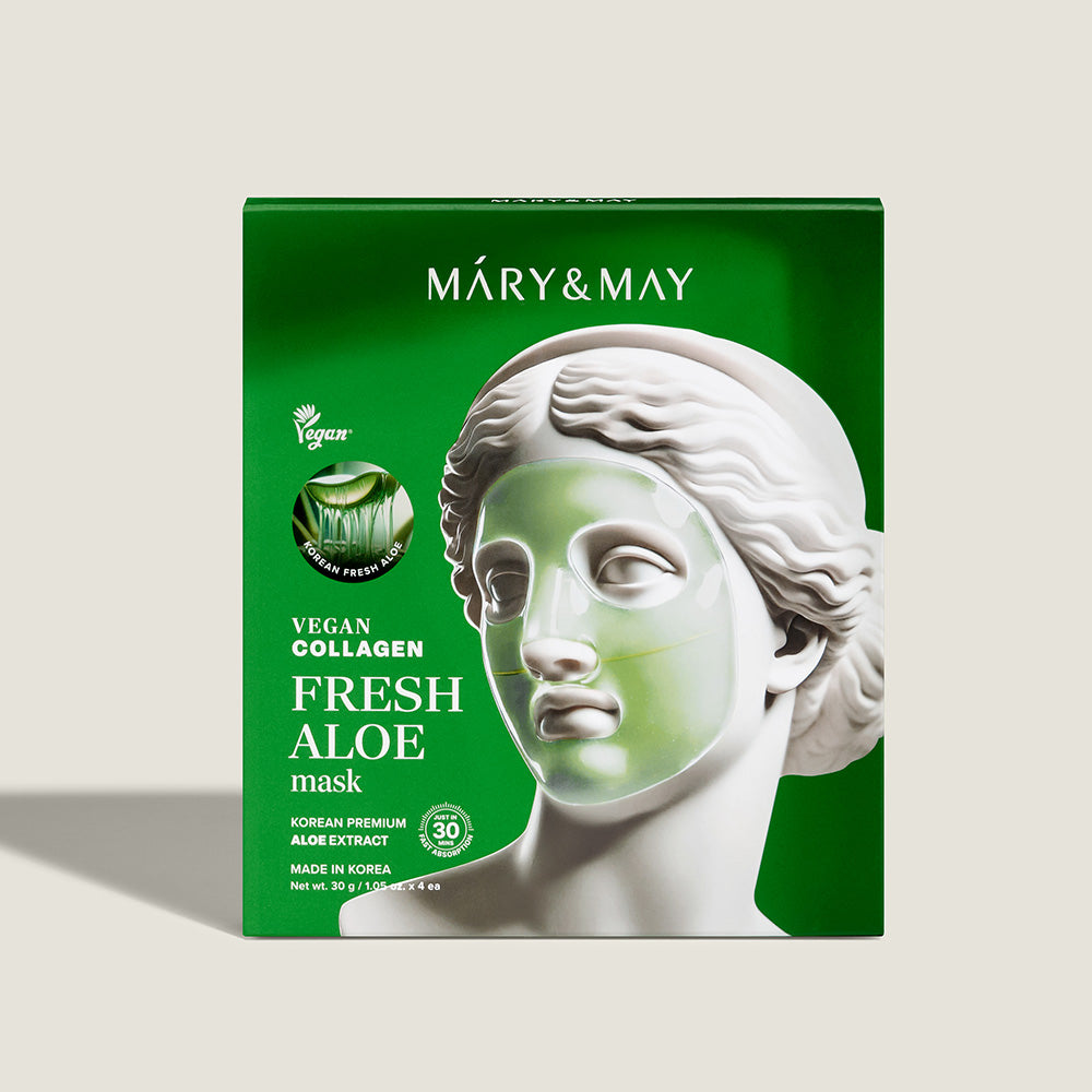 Mary&May Collagen Aloe Mask box back panel with ingredient list