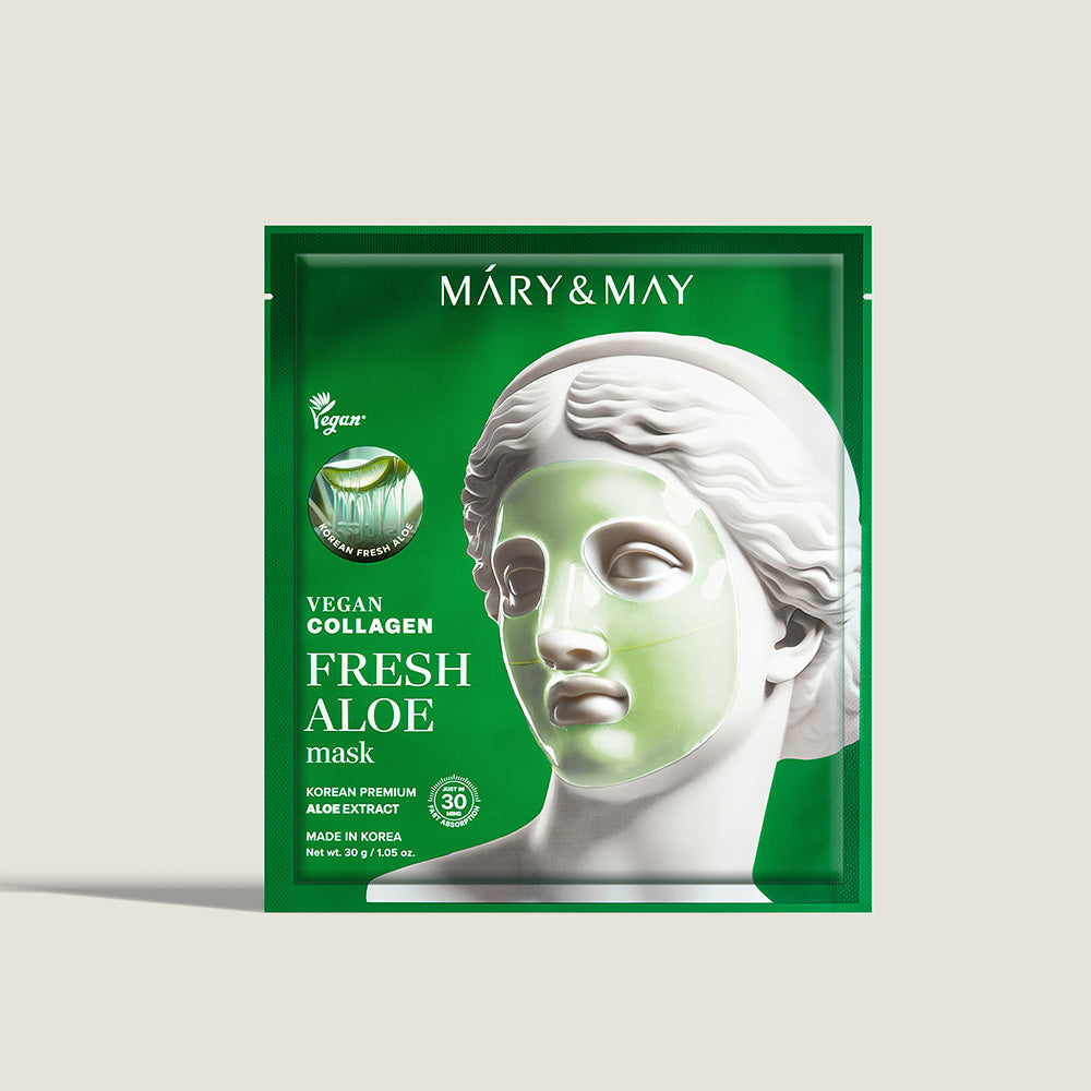 Mary&May Vegan Collagen Fresh Aloe Mask (30g x4) Korean toner product image