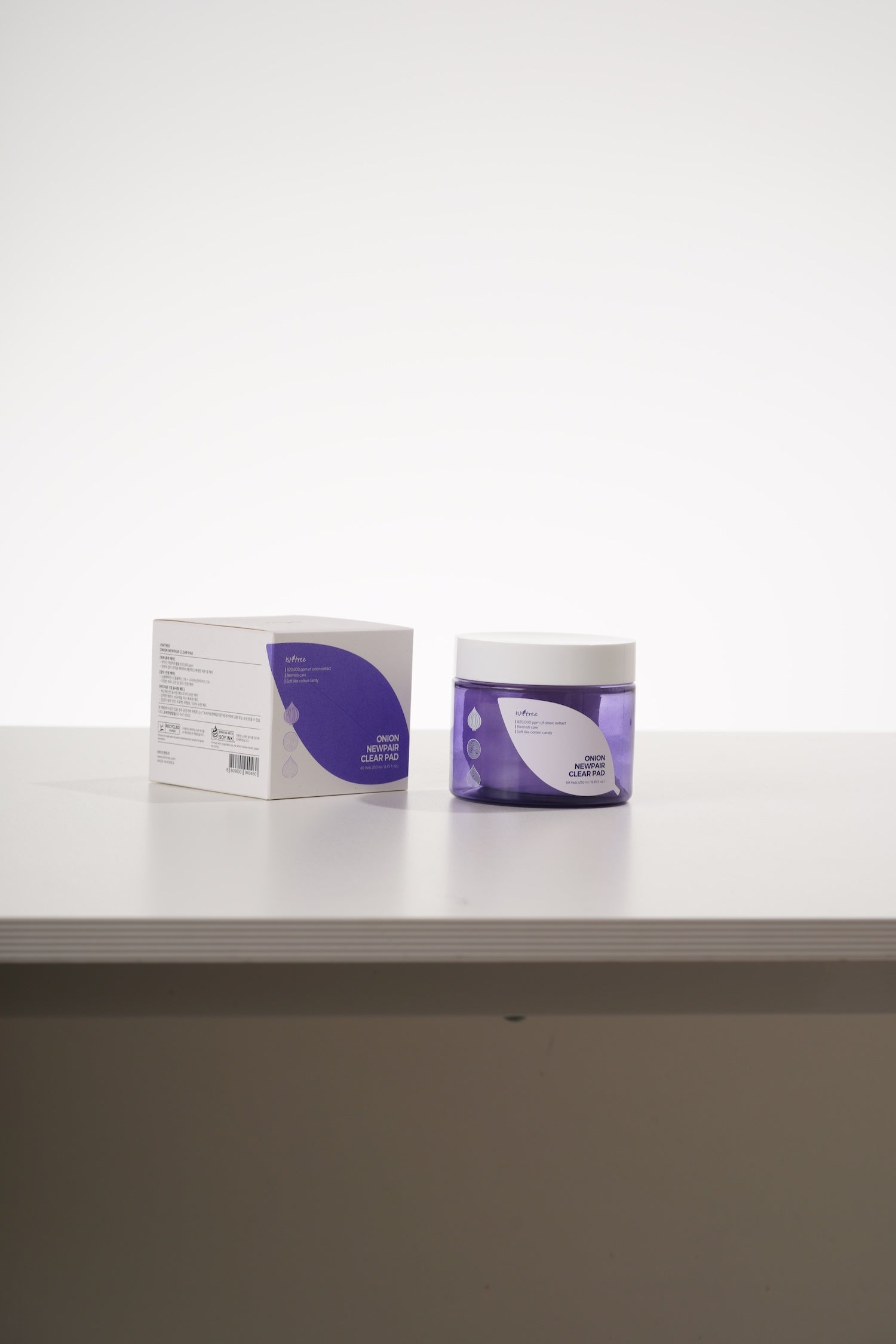 product laid flat on a light background