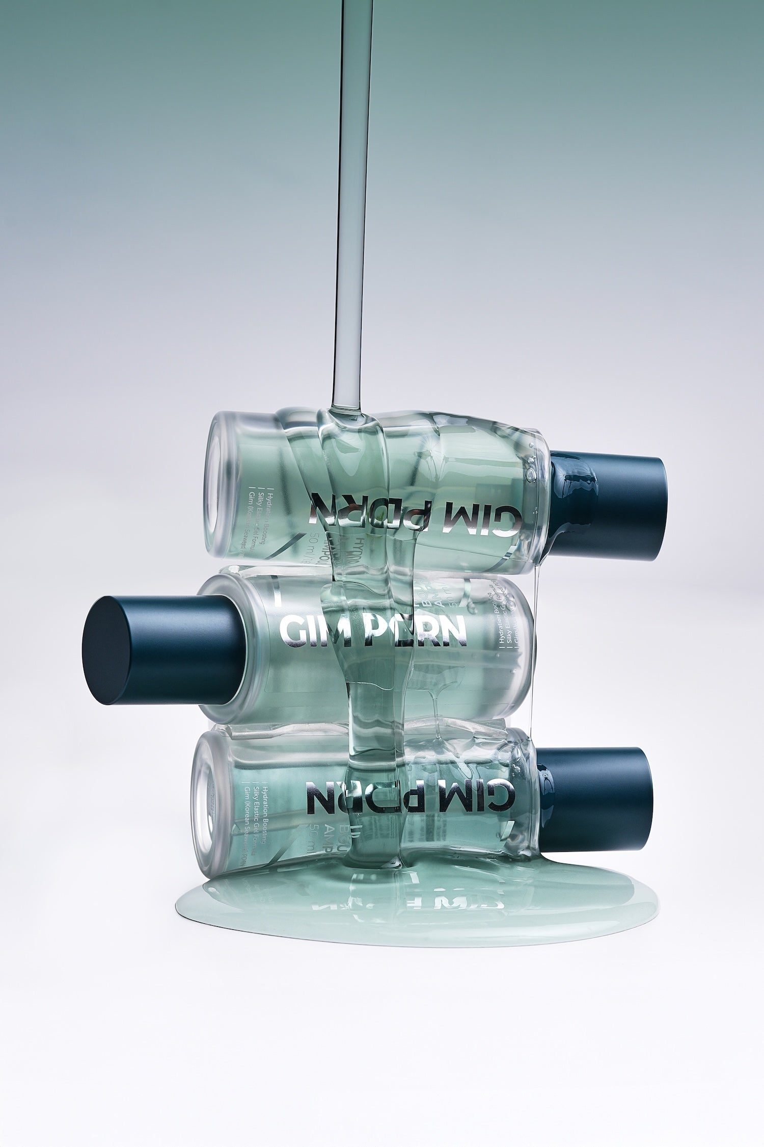 Model applying ampoule as part of evening skincare routine