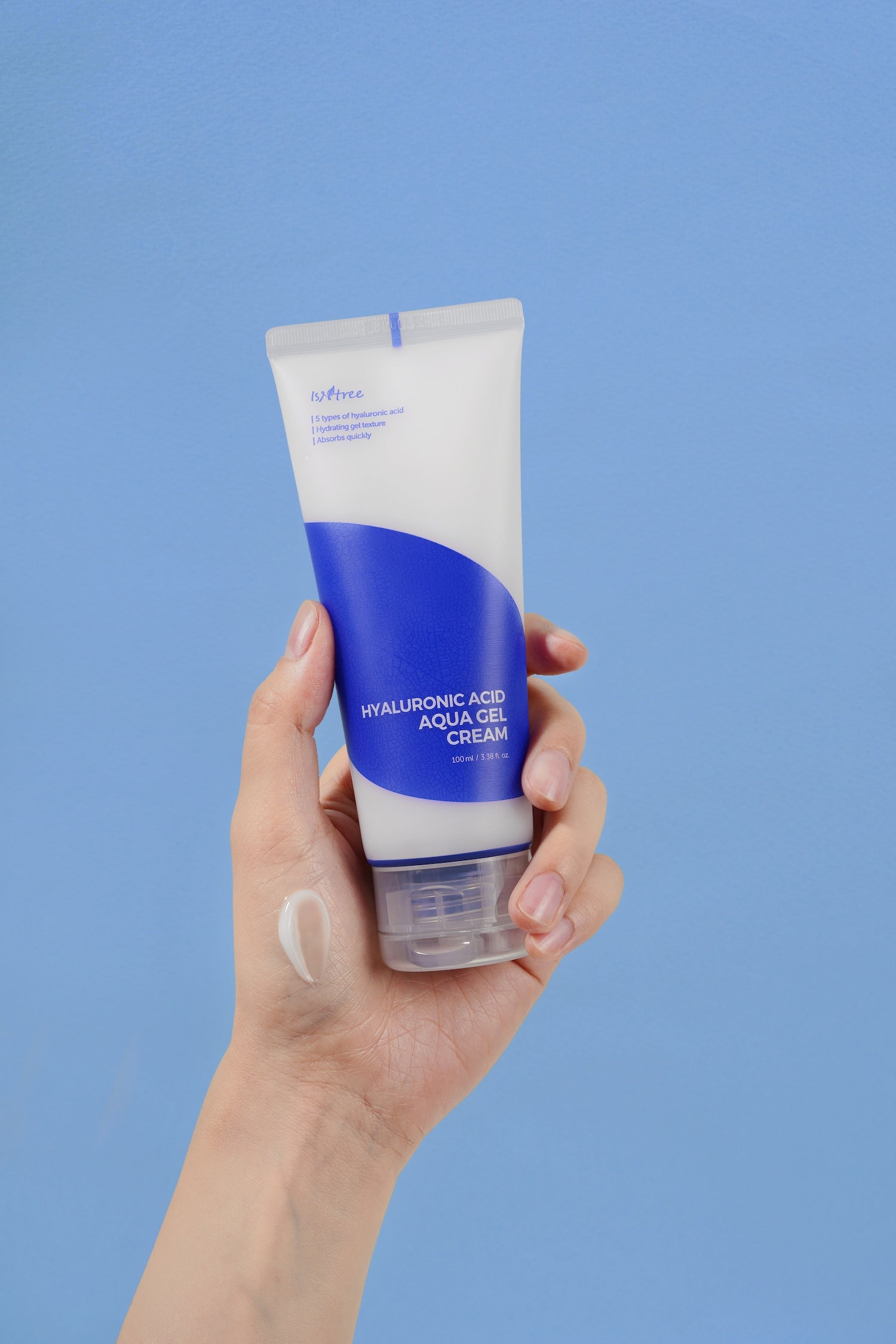 Gel cream texture stretched between fingers showing bounce