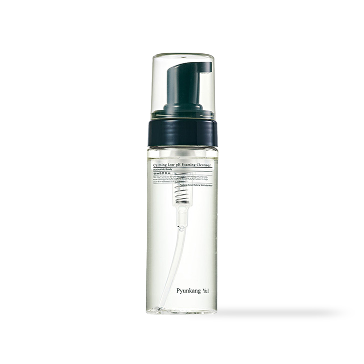 Foaming cleanser bottle cap removed showing pump