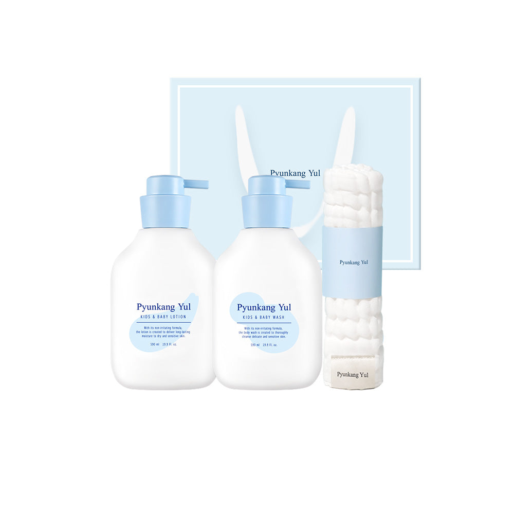 Pyunkang Yul Kids & Baby Line Gift Set 590ml x 2+Guaze 590ml x 2 + guaze Korean hair care product image