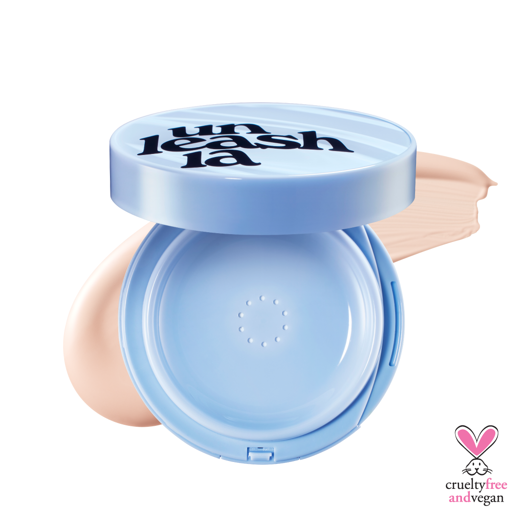 Unleashia Babe Skin Cushion button dispenser close-up
