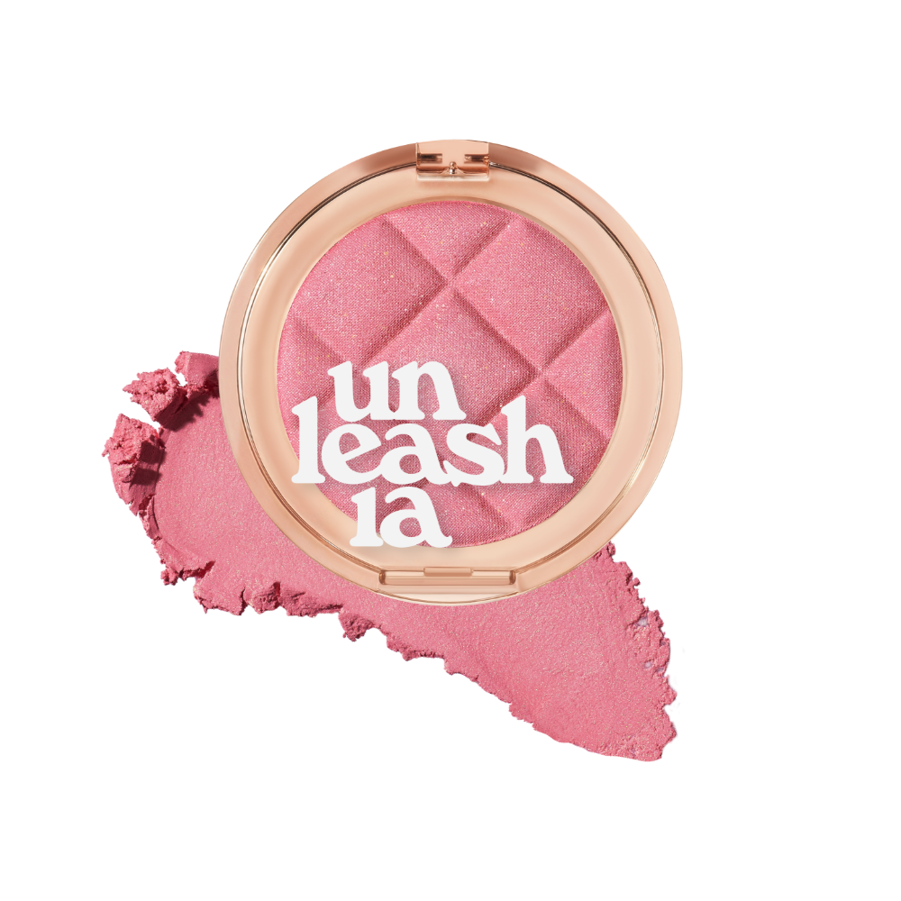 Blush pan showing embossed waffle texture