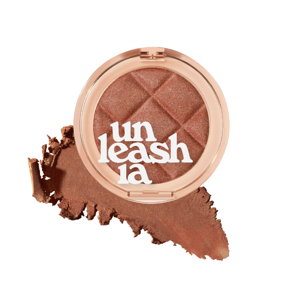 Blush pan showing embossed waffle texture