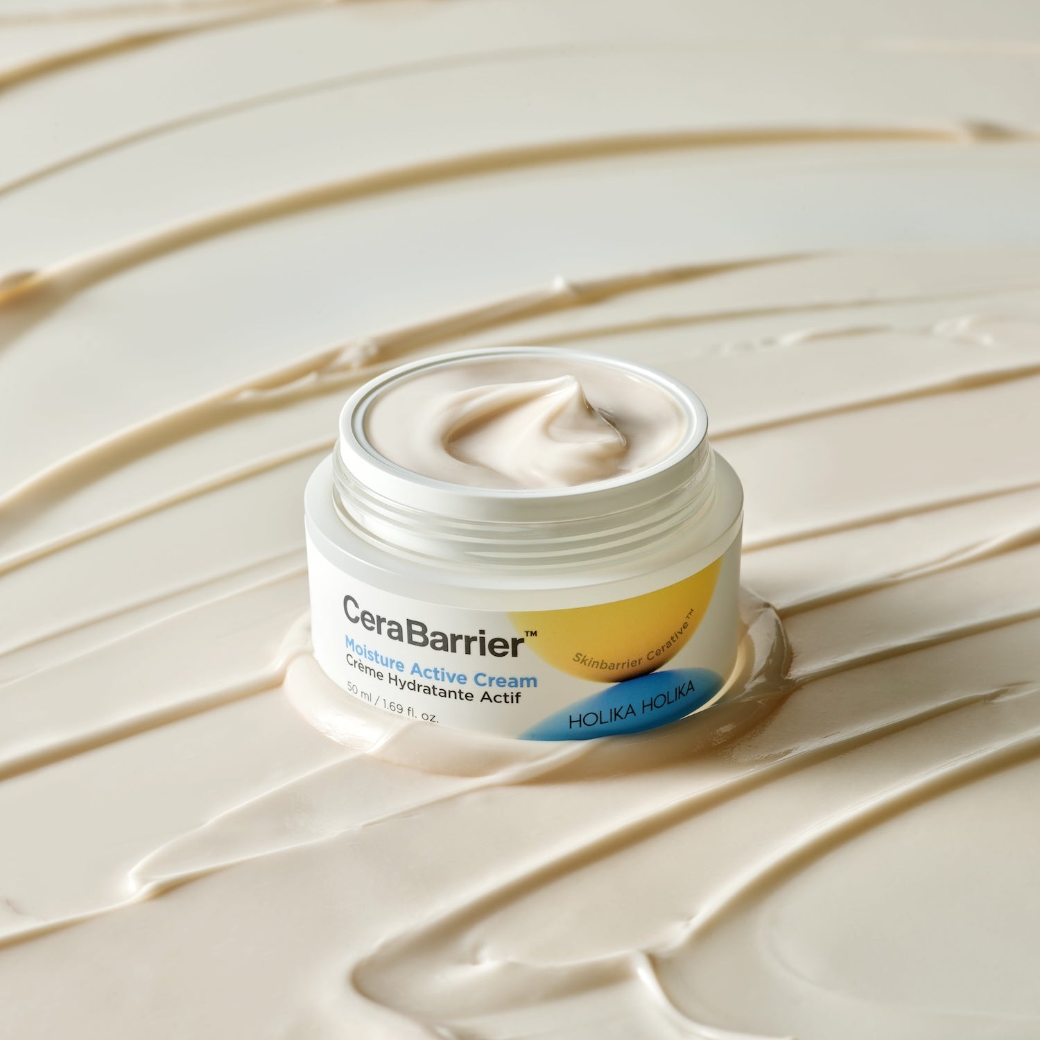 Holika Holika Cerabarrier Moisture Active Cream packaging, ectoin barrier repair moisturiser