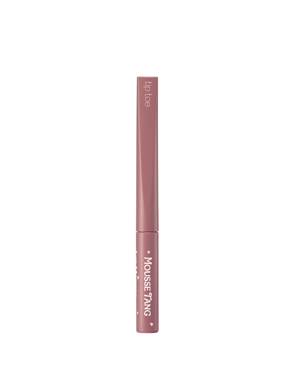 Plum mauve swatch of Tiptoe Mousse Tang Lip Matter 004 Priscilla on bare skin