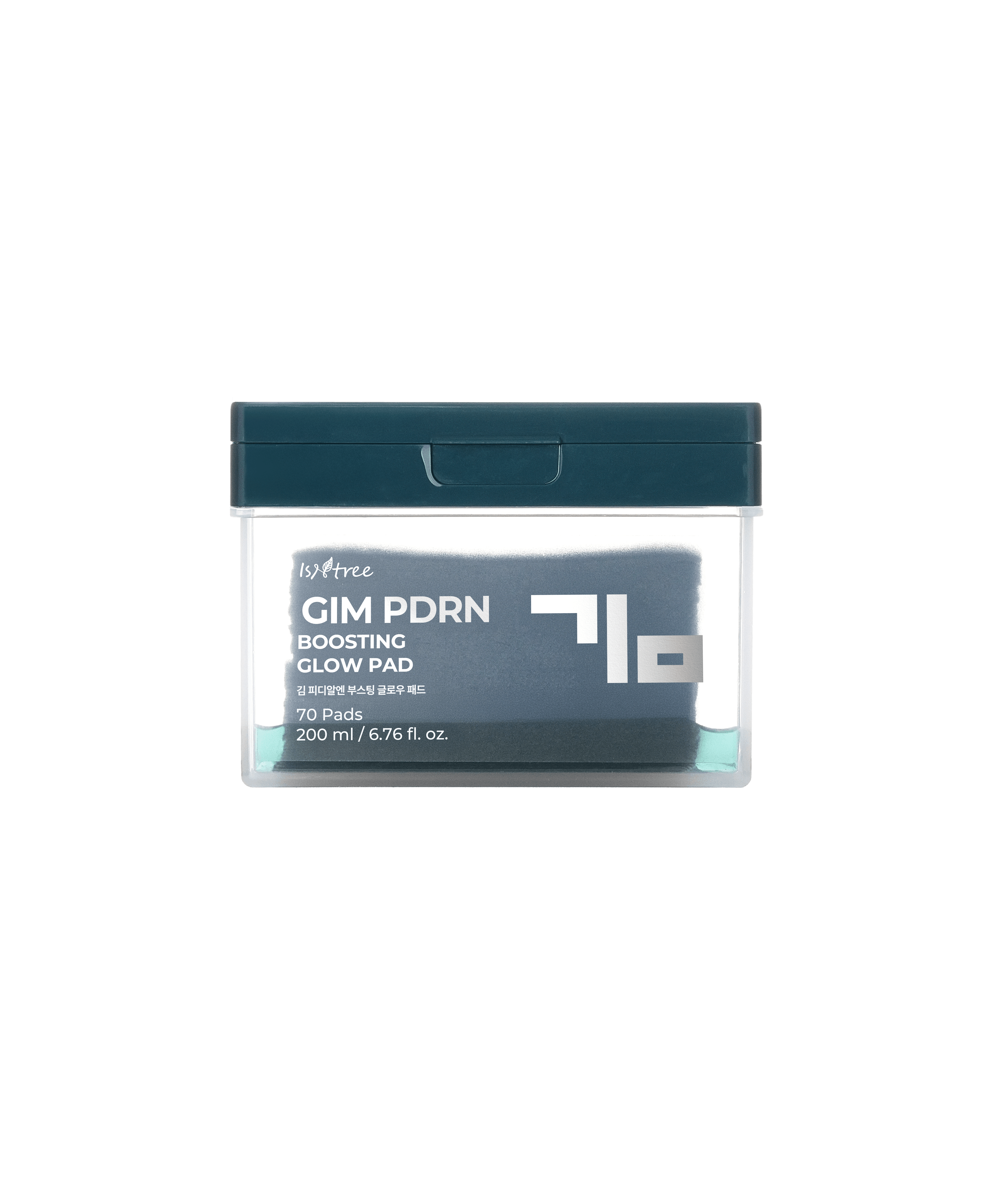 Isntree PDRN Glow Pad packaging tub with ingredient panel