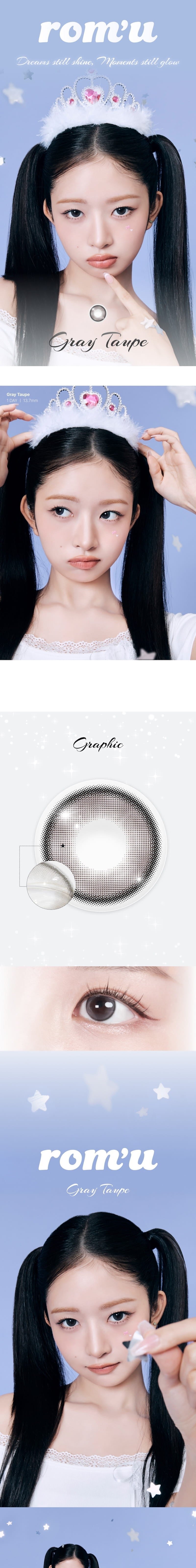 Rom’u 1 Day Colored Contact Lens - Gray Taupe 0.00 (10 pcs)