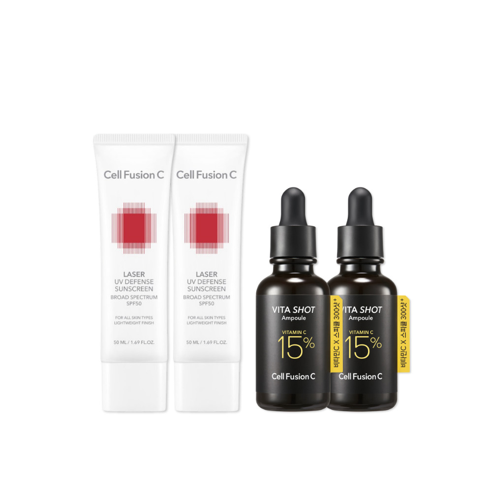 Cell Fusion C Laser Sunscreen and Toning C Ampoule Bundle 2 + 2