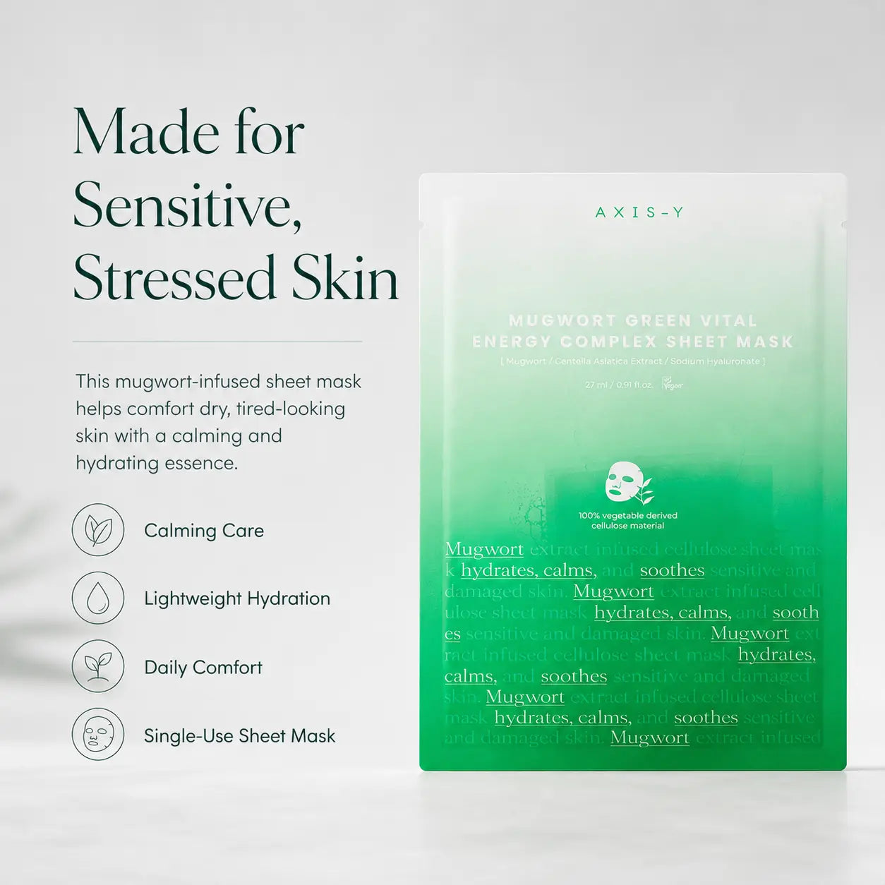 AXIS-Y Mugwort Green Vital Energy Complex Sheet Mask 27ml