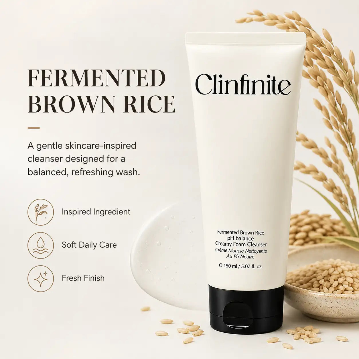 Clinfinite Fermented Rice Mild Acidic Foam Cleanser