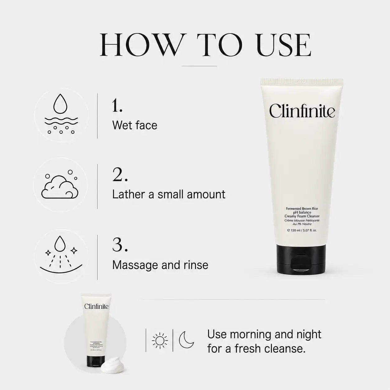 Clinfinite Fermented Rice Mild Acidic Foam Cleanser
