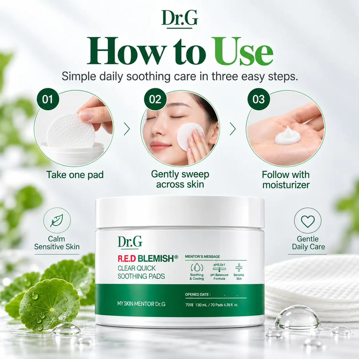 Dr.G Red Blemish Clear Quick Soothing Pads 70ea