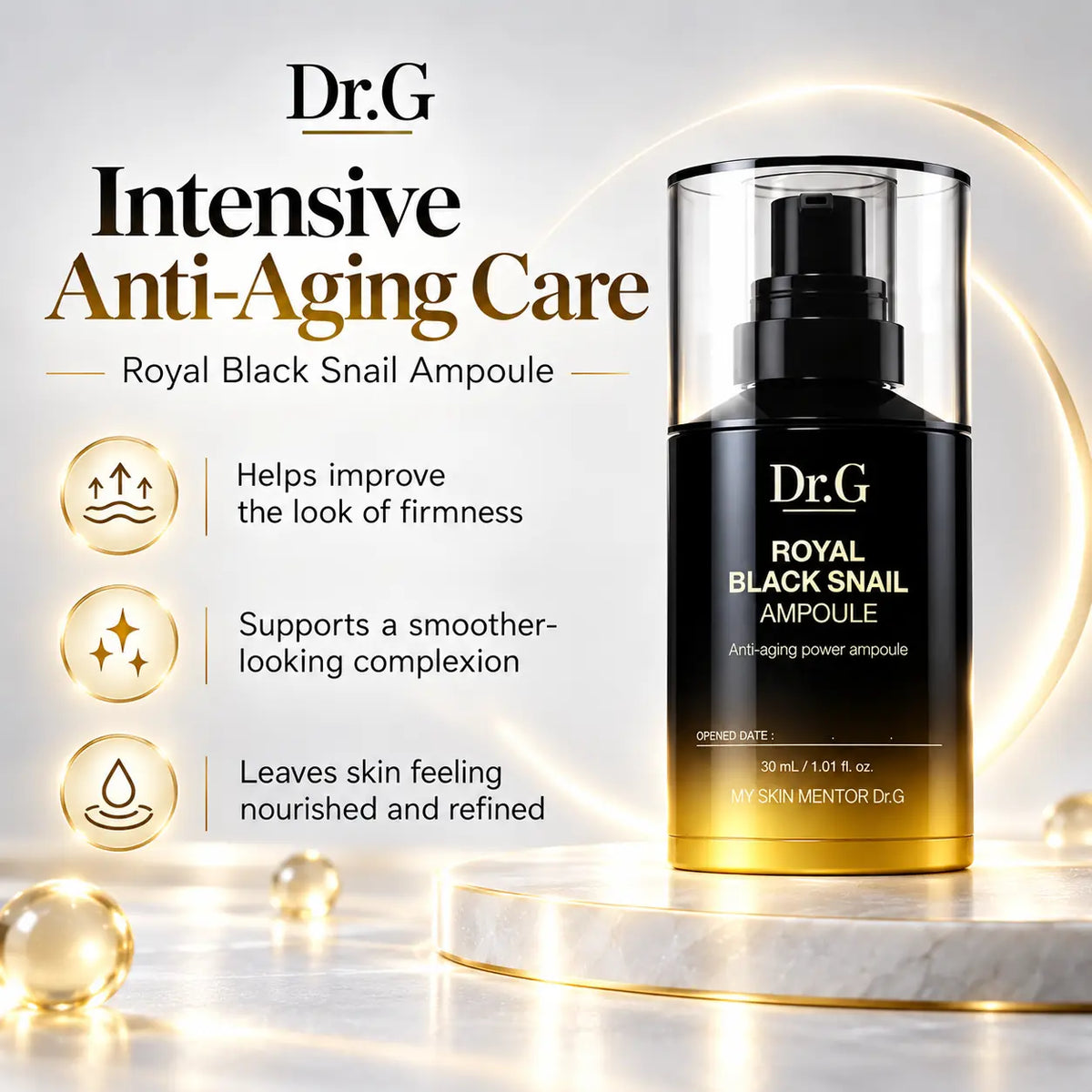 Dr.G Royal Black Snail Ampoule Nail Polish Nail Color 30ml
