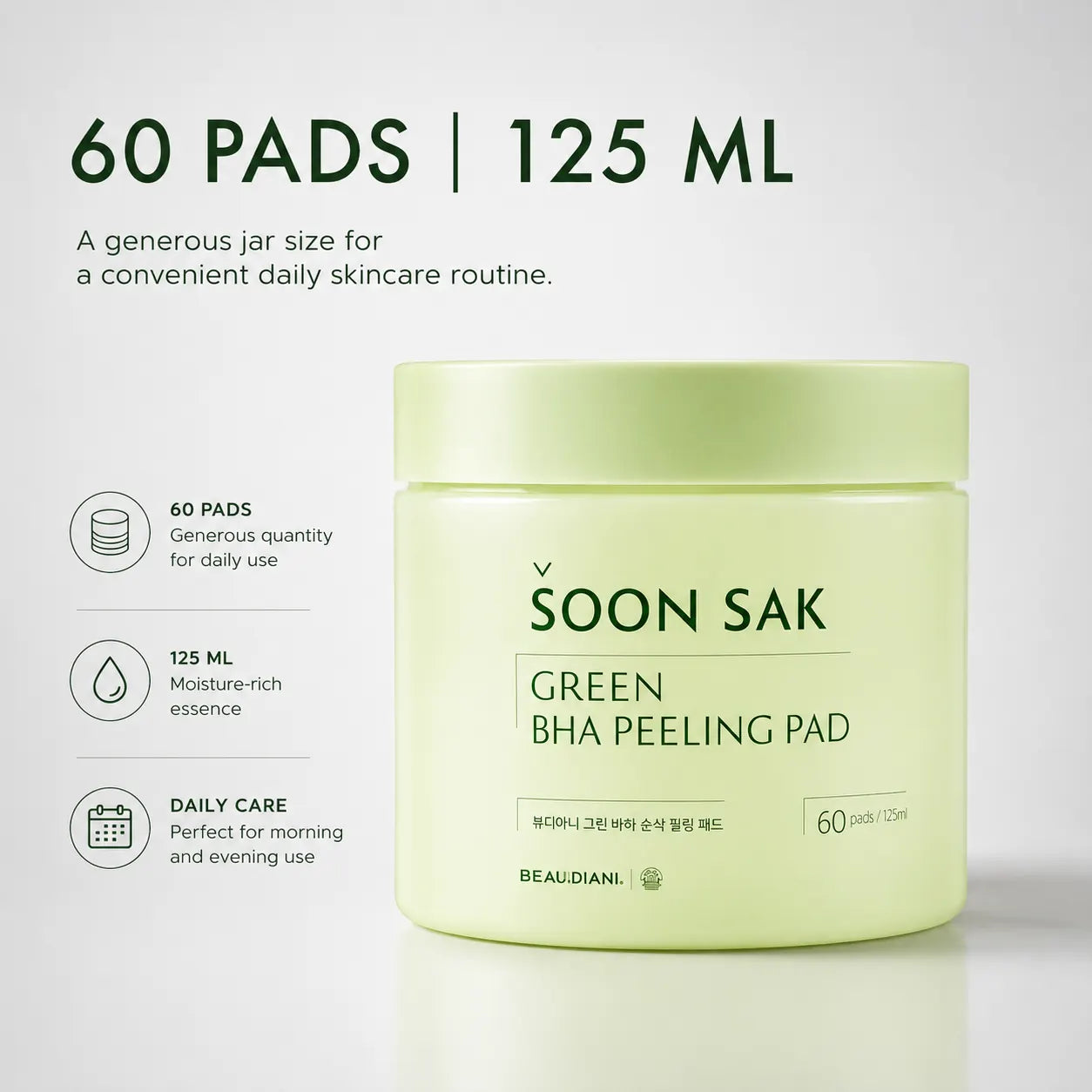 BEAUDIANI Green BHA Soon Sak Peeling Pad 60ea