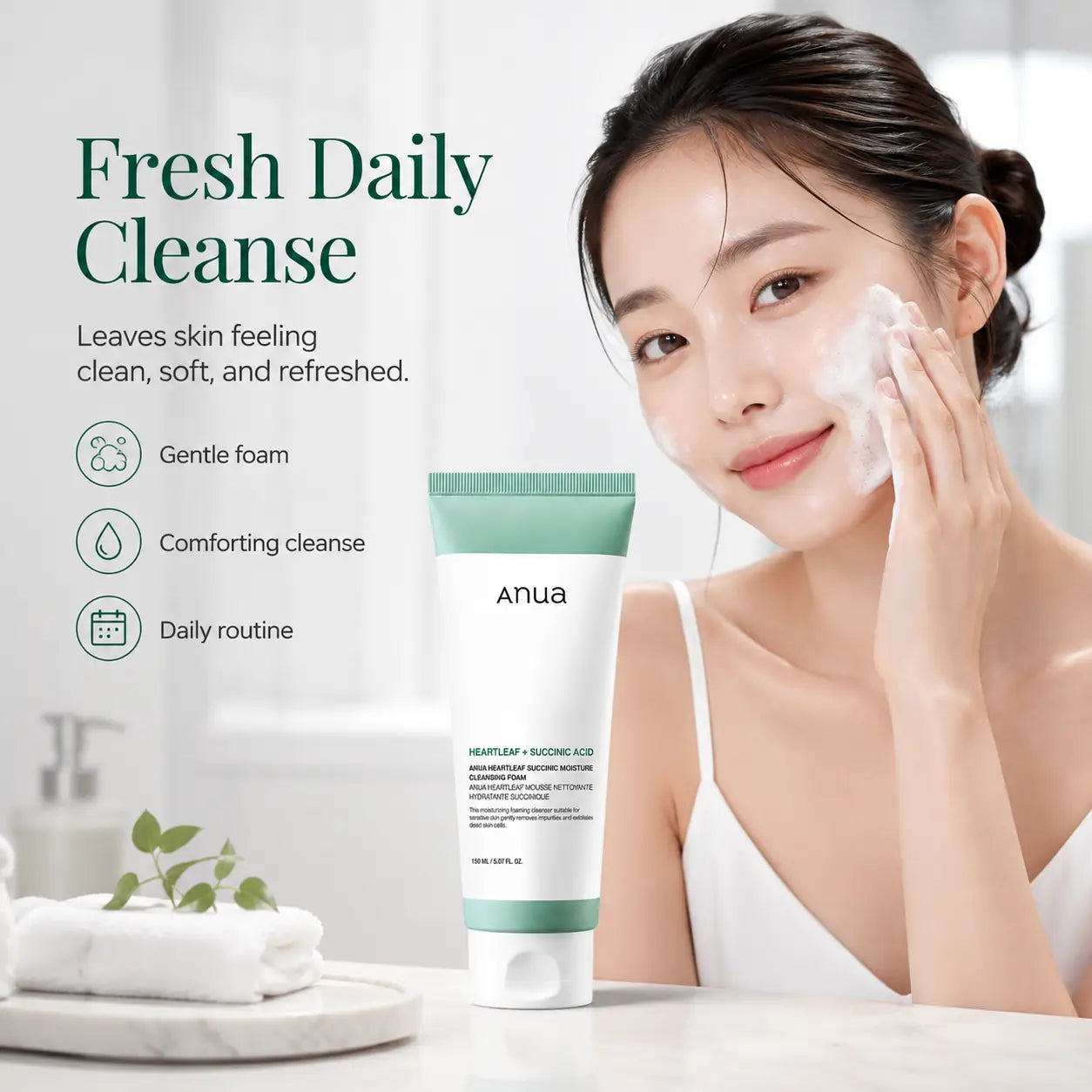 ANUA Heartleaf Succinic Moisture Cleansing Foam 150ml