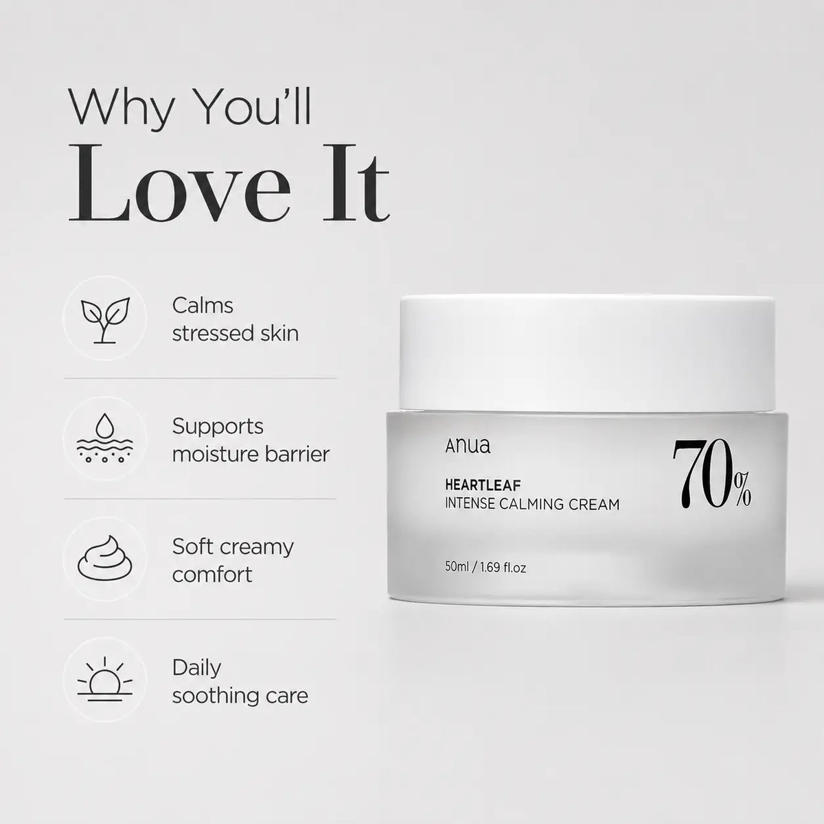 ANUA Heartleaf 70% Intense Calming Cream 50ml