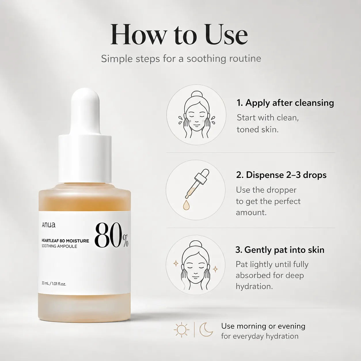 ANUA Heartleaf 80% Moisture Soothing Ampoule 30ml