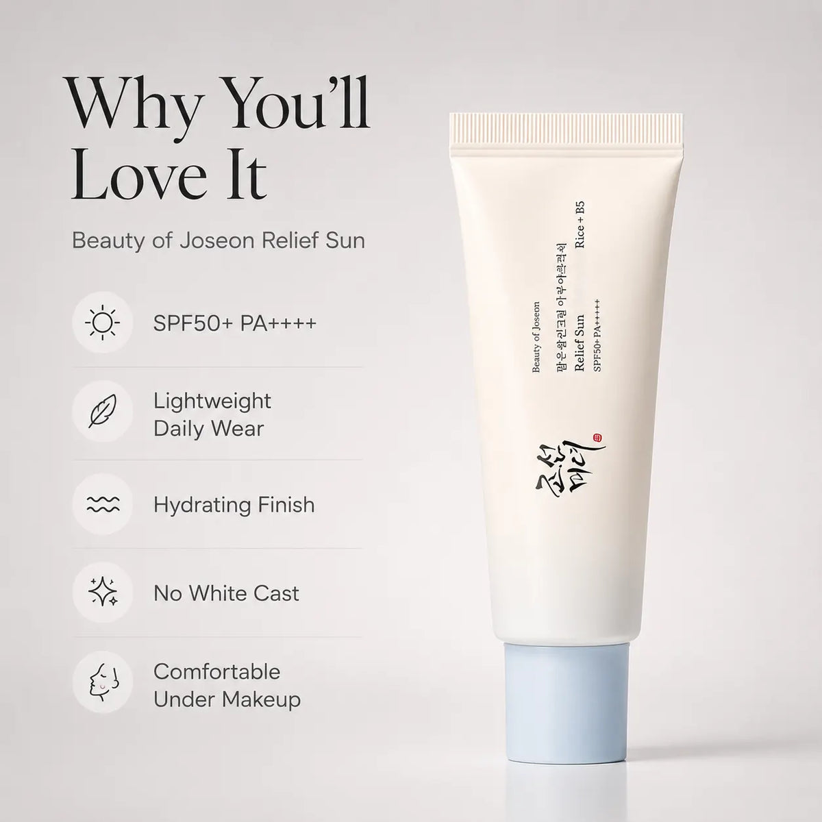 Beauty of Joseon comfort Sun Aqua Fresh Rice+B5 (SPF50+ PA++++) 50ml