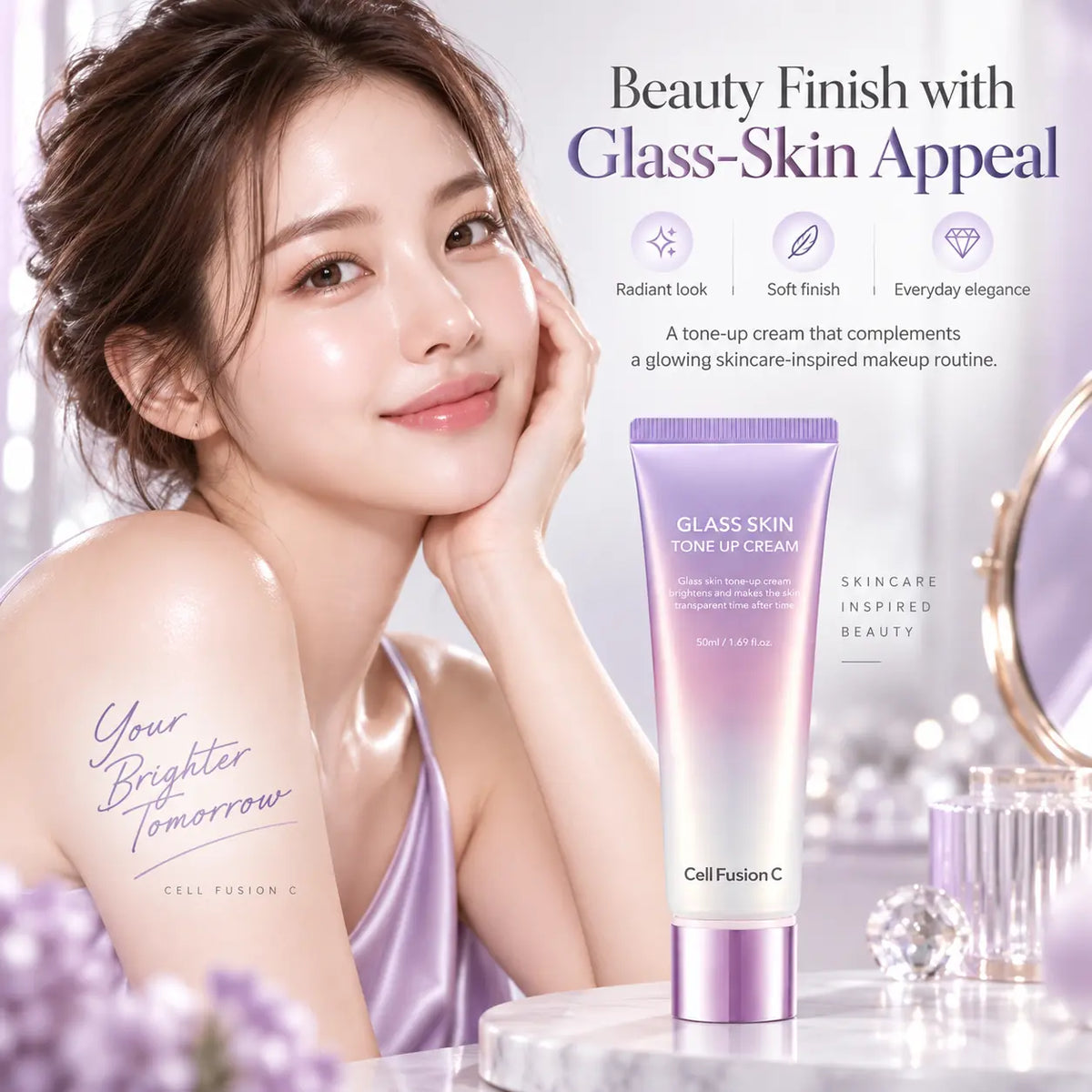 Cell Fusion C Glass Skin Tone Up Cream Base 50ml