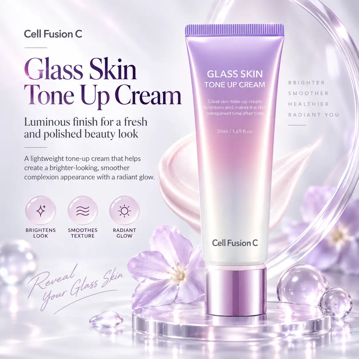 Cell Fusion C Glass Skin Tone Up Cream Base 50ml