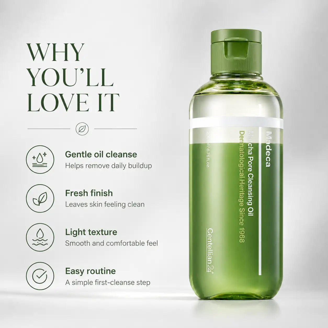 Centellian24 Madeca Matcha Pore Cleansing Oil 200ml