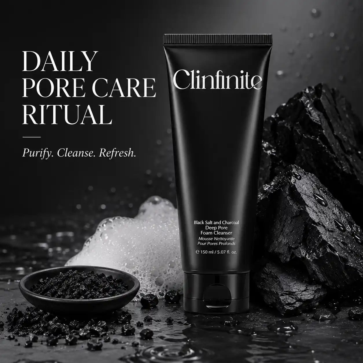 Clinfinite Black Salt Charcoal Deep Pore Cleanser