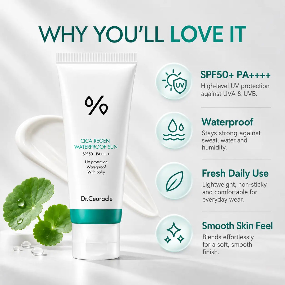 Dr. Ceuracle Cica Regen Waterproof Sun SPF50+ PA++++ 100ml