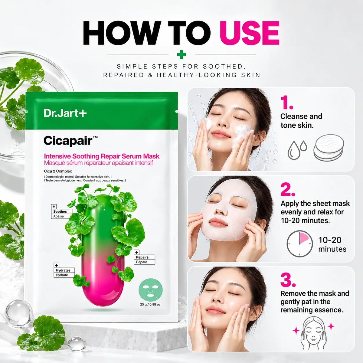 Dr. Jart+ Cicapair Intensive Soothing Repair Serum Mask 1ea 25g 25g 1ea