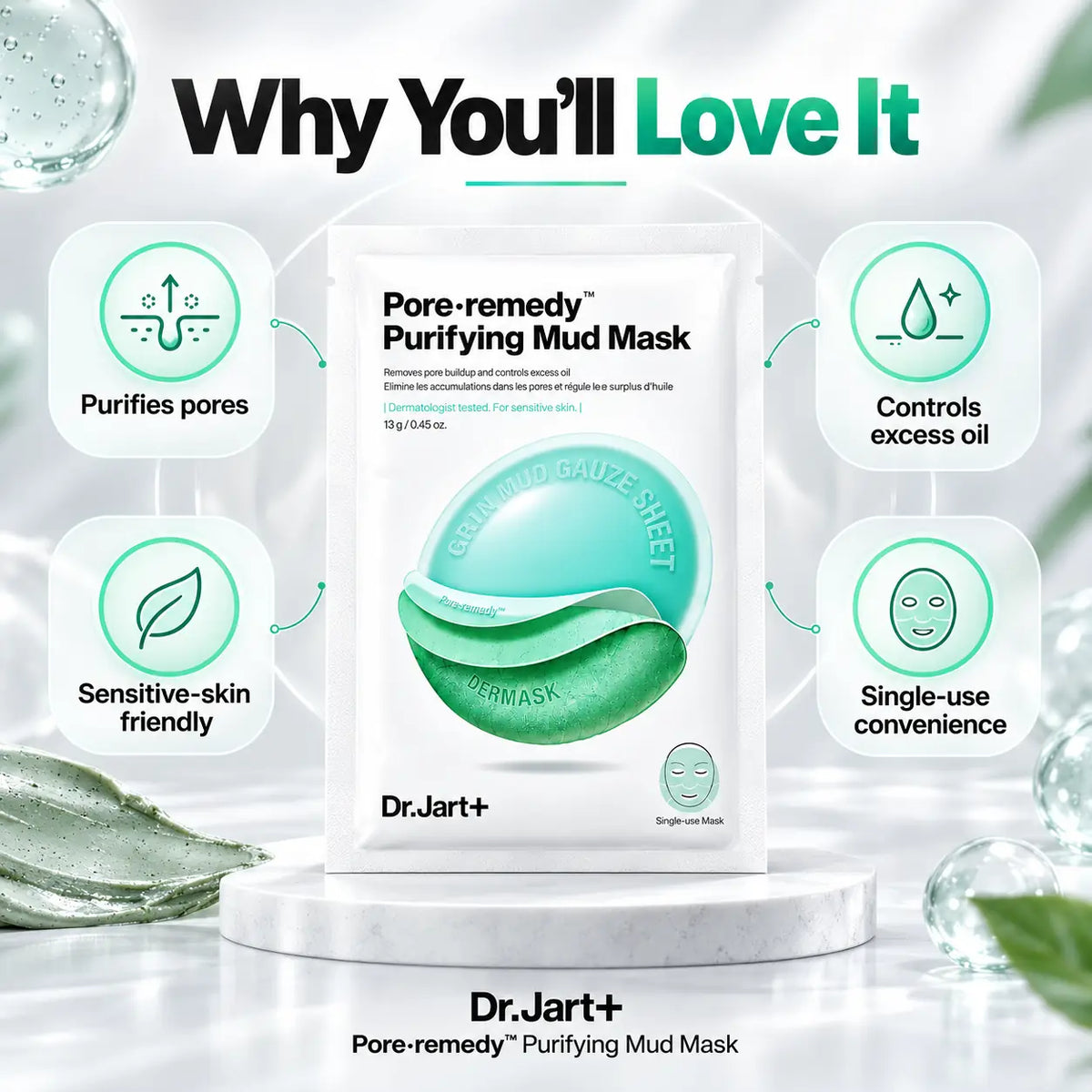 Dr. Jart+ Pore Remedy Purifying Mud Mask 13g 25g 25g 1ea 13g