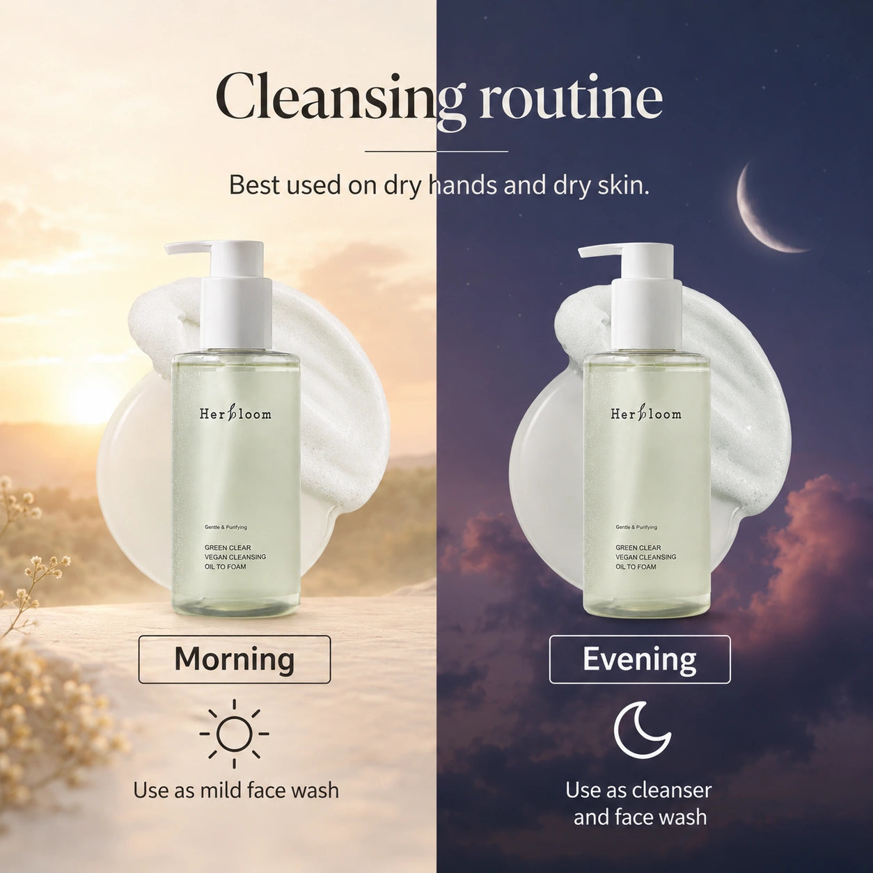 HERBLOOM Green Vegan Cleansing Oil to Foam 200ml