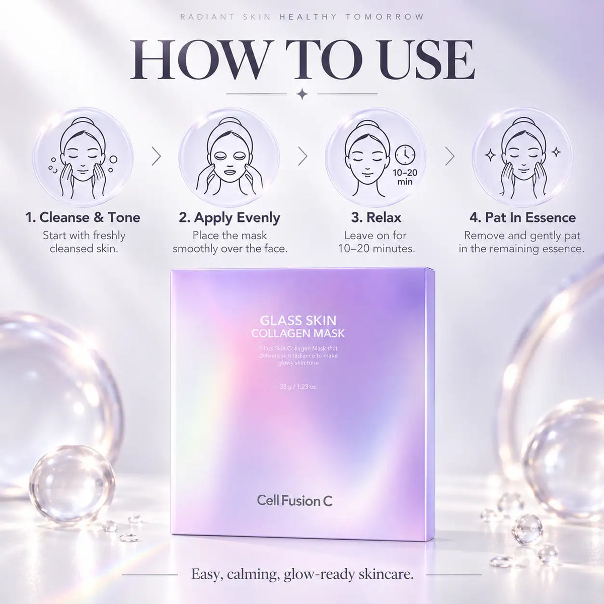 Cell Fusion C Glass Skin Collagen Mask 35g x 5ea