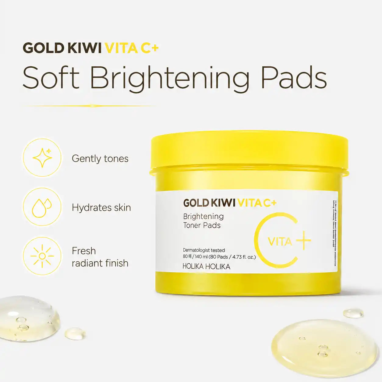 Holika Holika Gold Kiwi Vita C Toner Pads 80pcs