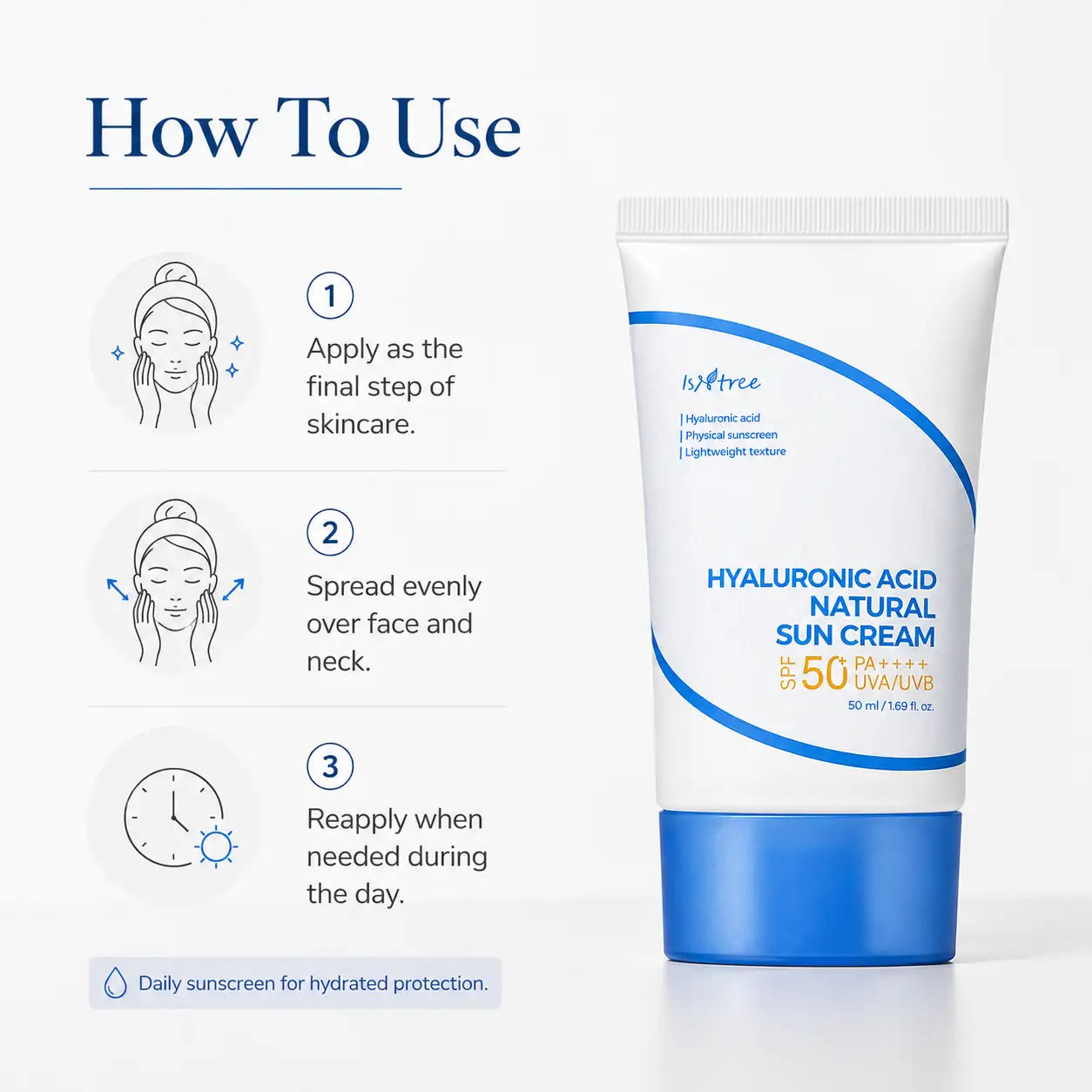 Isntree Hyaluronic Acid Natural Sun Cream SPF 50ml