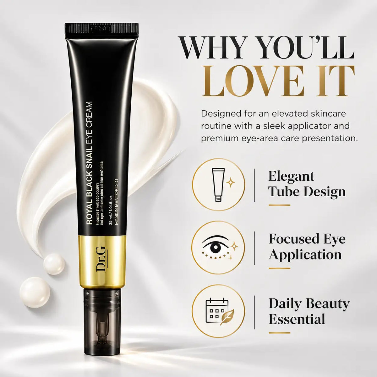 Dr.G Royal Black Snail Eye Cream Nail Polish Nail Color 30ml