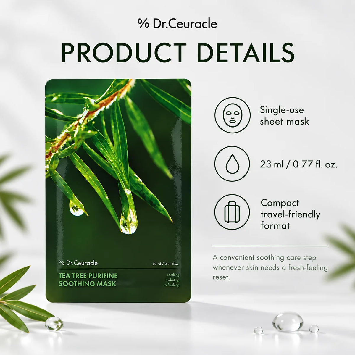 Dr. Ceuracle Tea Tree Purifine Soothing Mask 10ea