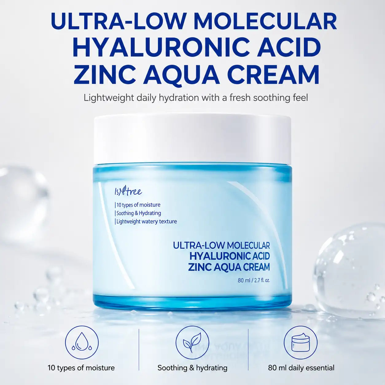 Isntree Ultra Low Molecular Hyaluronic Acid Zinc Cooling Pad 60ea