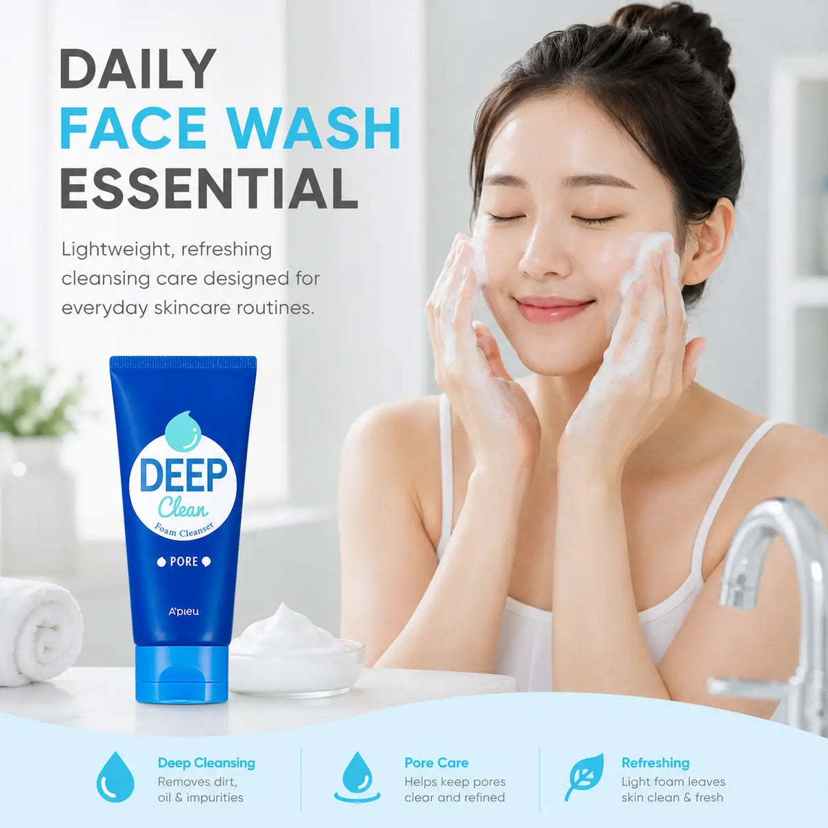 A'pieu Deep Clean Foam Cleanser [Pore] 130ml