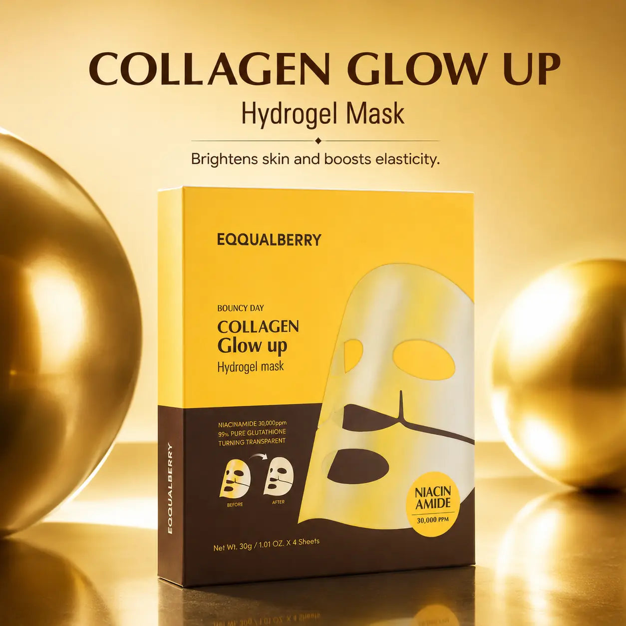 EQQUALBERRY Collagen Glow Up Hydrogel Mask 30g 1pc