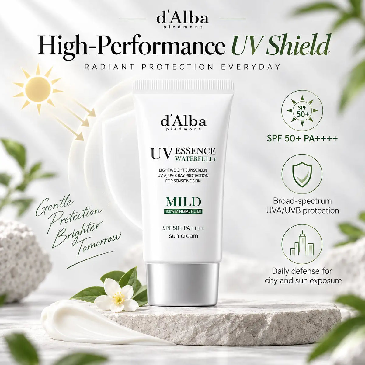 d'Alba Waterfull Mild Sun Cream SPF50+, PA++++ 50ml