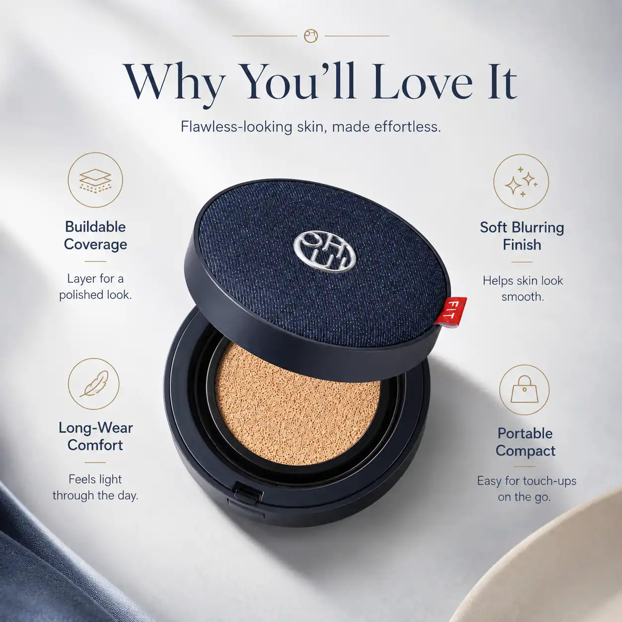 cushion puff applicator close-up